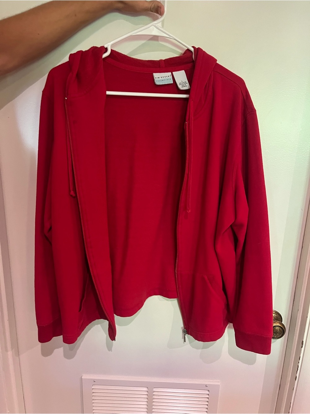 Kim Rogers Red Full-Zip Hooded Sweatshirt